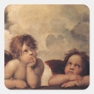 Sticker Carré Raphael, Sistine Cherub