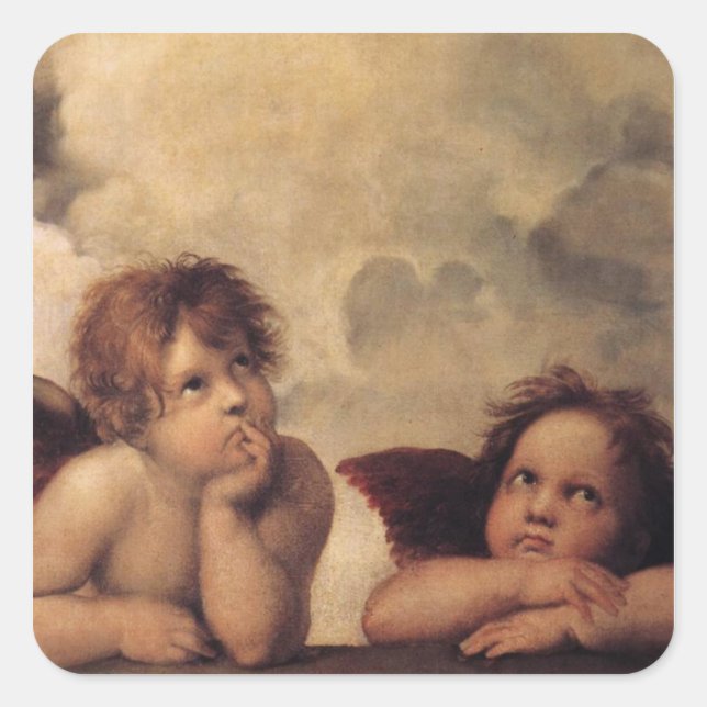 Sticker Carré Raphael, Sistine Cherub (Devant)