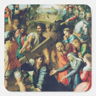 Sticker Carré Raphael Spasimo Christ tombant sous la Croix Art