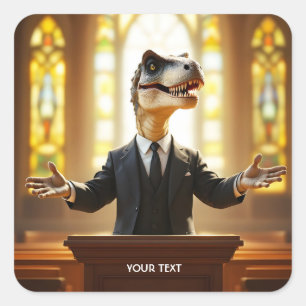 Sticker Carré Raptor Velociraptor Imaginaire mignon