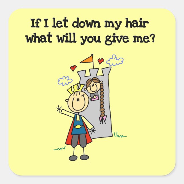 Sticker Carré Rapunzel moderne (Devant)