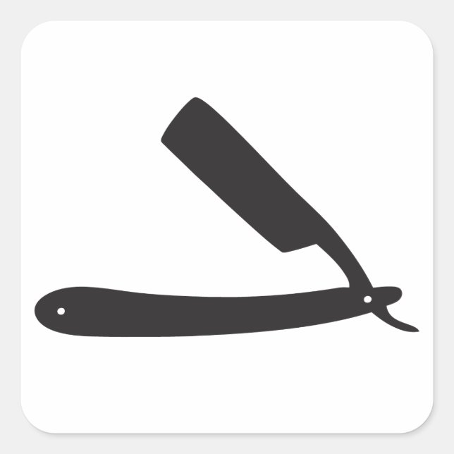 Sticker Carré rasoir barbershop (Devant)