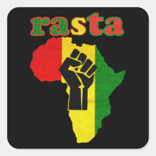 Sticker Carré Rasta Black Power