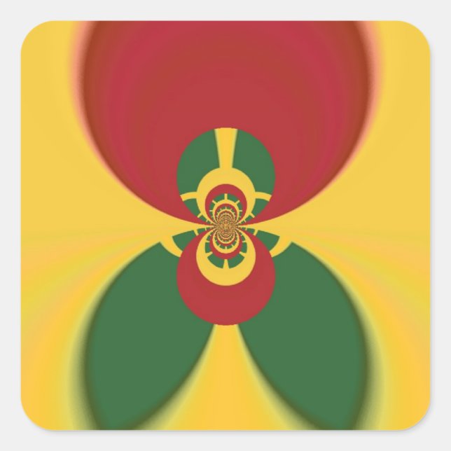 Sticker Carré Rasta Colours Art Abstrait Imprimer (Devant)