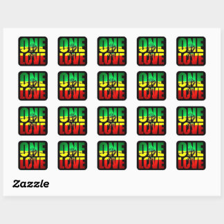 Sticker Carré Rasta One Love