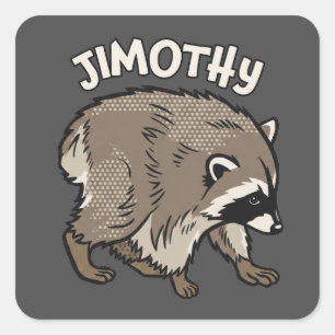 Sticker Carré Raton Jimothy de style comique animal