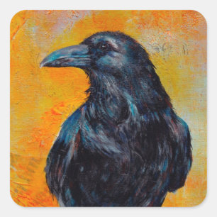 Sticker Carré Raven sur la toile