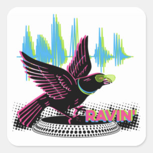 Sticker Carré Ravin' Raven