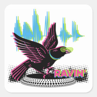 Sticker Carré Ravin' Raven