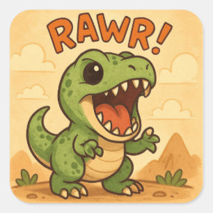 Sticker Carré Rawr
