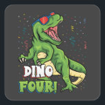Sticker Carré Rawr Je suis un Dinofour 4e anniversaire Dinosaur<br><div class="desc">Rawr I'm a Dinofour T Rex Dinosaur 4th Birthday Party Boys Gift Carré Sticker Classic Collection.</div>