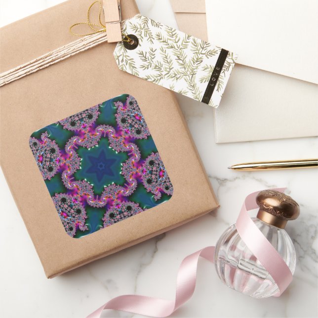 Sticker Carré Rayon fractal (Cadeaux)