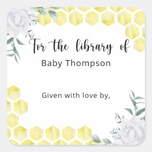 Sticker Carré Rayons de miel - pour la bibliothèque de