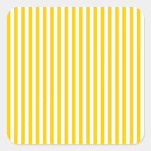 Sticker Carré Rayures - blanc et jaune de mandarine