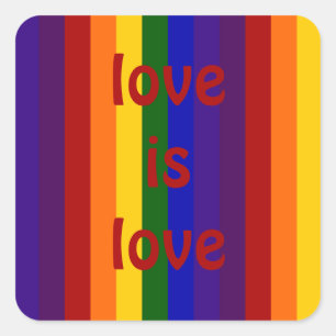 Sticker Carré Rayures d'arc-en-ciel