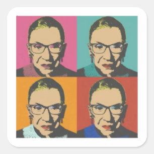 Sticker Carré RBG Femmes, Féministe, Féministe, Célèbre RBG