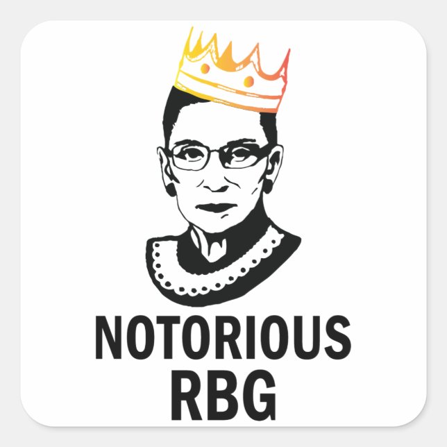 Sticker Carré RBG (GOLD) - Ruth Bader Ginsburg (Devant)