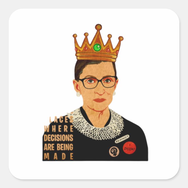 Sticker Carré RBG I, dissidence Ruth Bader Ginsburg (Devant)