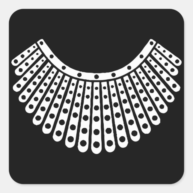 Sticker Carré RBG Ruth Bader Ginsburg Parties scintillant Coller (Devant)