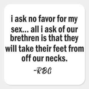 Sticker Carré RBG, Ruth Badger Ginsburg, Femme forte