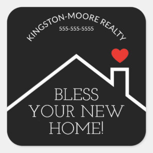 Sticker Carré Realtor personnalisé du coeur de la maison