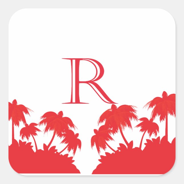 Sticker Carré Reas Palm Beach Coral (Devant)