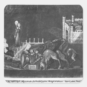 Sticker Carré Rebecca et Eliezer au puits