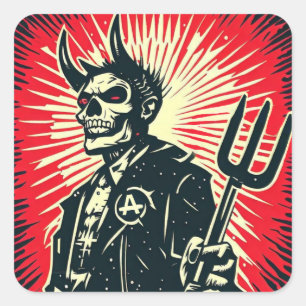 STICKER CARRÉ 'REBEL DEVIL'