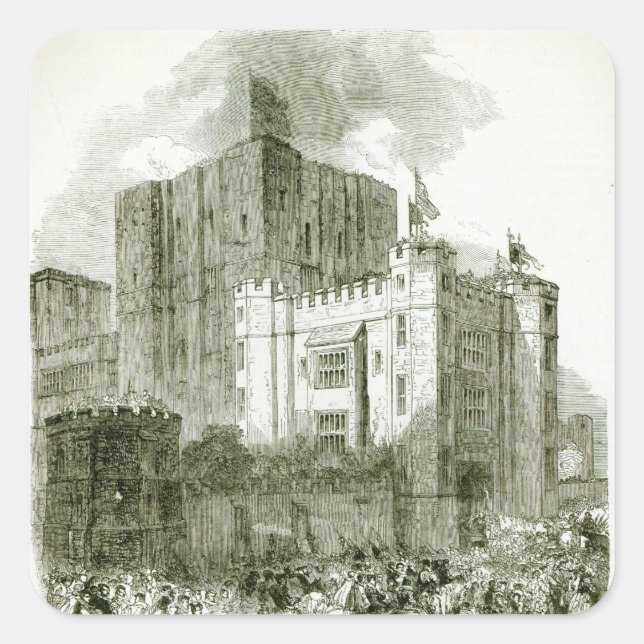 Sticker Carré Réception de la reine Elizabeth à Kenilworth (Devant)