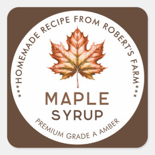 Sticker Carré Recette maison au sirop d'érable