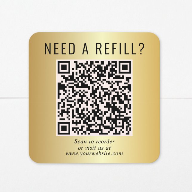 Sticker Carré Recharger Code QR Or (Créateur téléchargé)
