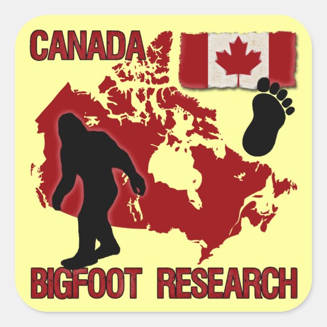 Sticker Carré Recherche Canada Bigfoot (Devant)