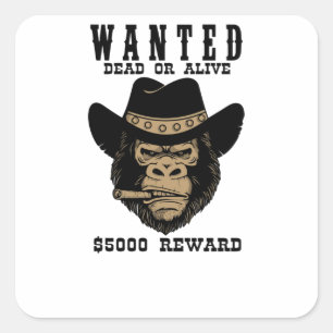 Sticker Carré Recherché mort ou vivant
