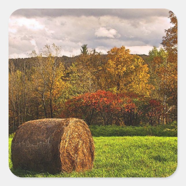 Sticker Carré Récolte d'automne (Devant)