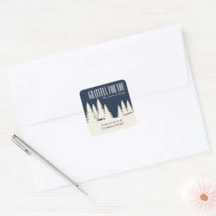 Sticker Carré Reconnaissant pour vous Forêt hivernale d'entrepri