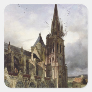Sticker Carré Reconstituant l'église d'abbaye de St Denis en