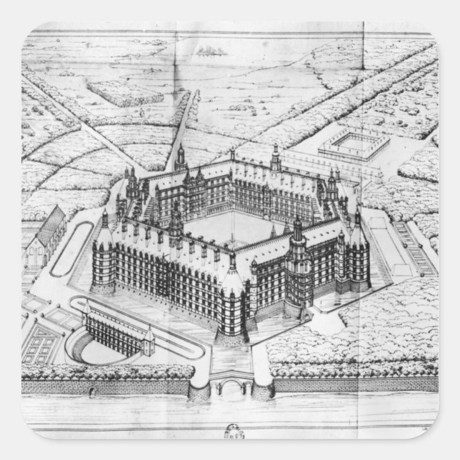 Sticker Carré Reconstruction de l'abbaye de Theleme (Devant)