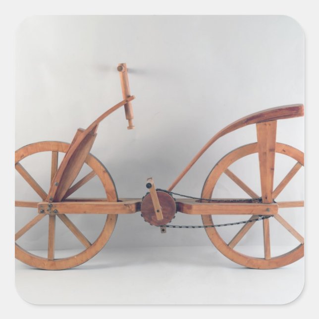 Sticker Carré Reconstruction du design de da Vinci (Devant)