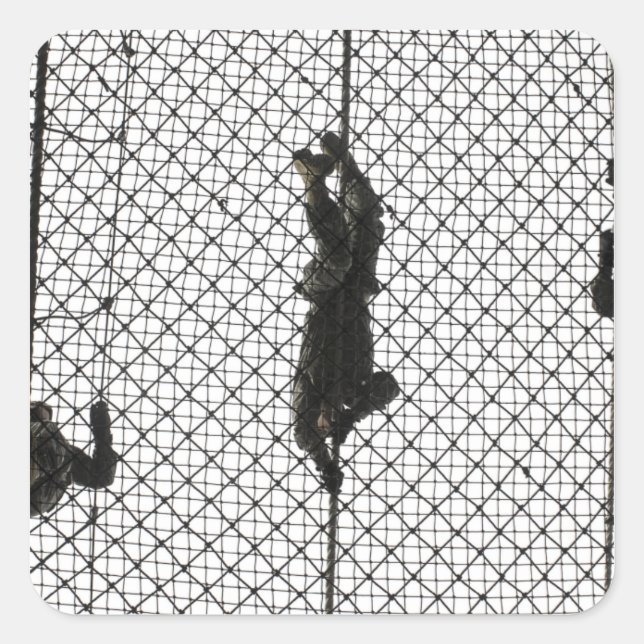 Sticker Carré recrues accomplissant un obstacle (Devant)