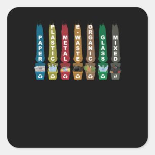 Sticker Carré Recycler les ordures