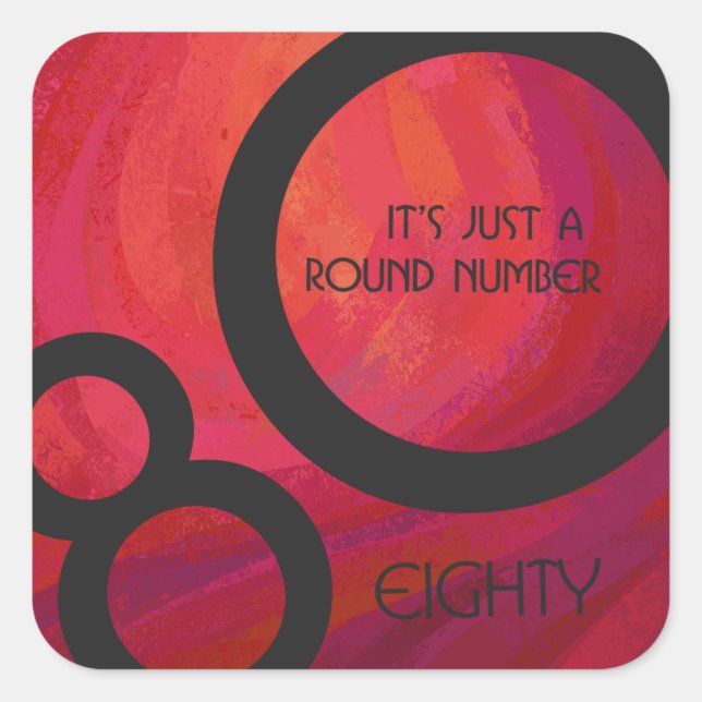 Sticker Carré Red 80 Dix Anniversaire (Devant)