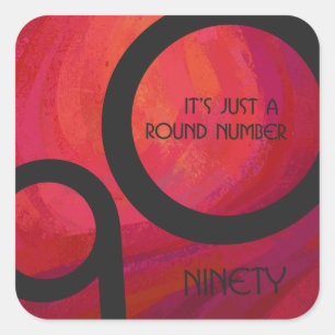 Sticker Carré Red 90 Dix Anniversaire