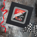 Sticker Carré Red | Black Go Kart Racing Anniversaire<br><div class="desc">Rendez-vous pour fêter un anniversaire sur le thème du karting. Cette conception de fête d'anniversaire comporte un karting rouge et noir avec un entraînement casqué rouge et des flammes tirant sur le dos du karting. Les mots "Ready, Set, Go !" sont également faits dans un dégradé de flamme. Une paire...</div>