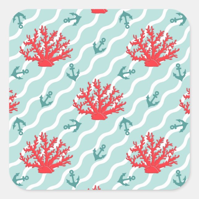 Sticker Carré Red Coral (Devant)