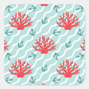 Sticker Carré Red Coral