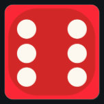 Sticker Carré Red Dice Die Roll Six Sceau Carré<br><div class="desc">Une fermeture décorative pour enveloppes et sacs cadeaux. Utilisez des autocollants de dés comme étiquettes numériques inhabituels.</div>