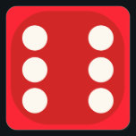 Sticker Carré Red Dice Die Roll Six Sceau Carré<br><div class="desc">Une fermeture décorative pour enveloppes et sacs cadeaux. Utilisez des autocollants de dés comme étiquettes numériques inhabituels.</div>