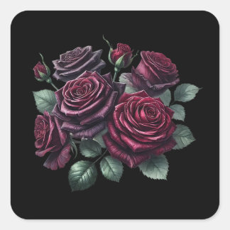 Sticker Carré Red Gothic Roses