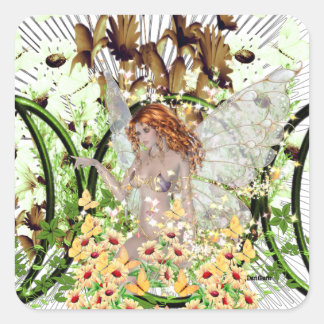Sticker Carré Red Hair Fairy