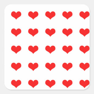 Sticker Carré Red Heart Motif Mariages Saint Valentin